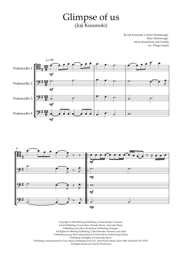 Glimpse Of Us (arr. Thiago Joseph)