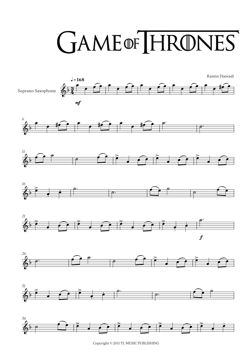 Game Of Thrones (arr. Cadenza Editions)