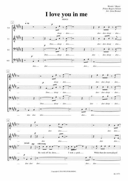 I Love U In Me (arr. Jetse Bremer)