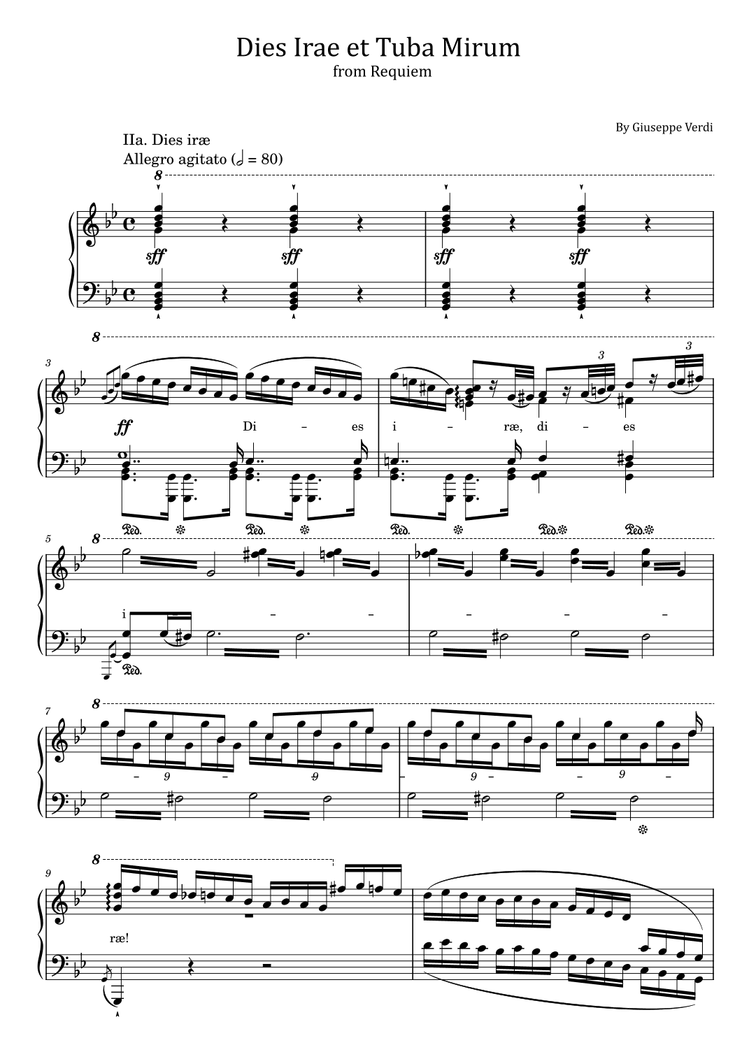 Verdi - Dies Irae et Tuba Mirum - Messa da Requiem - For Piano Solo Original (arr. poon)