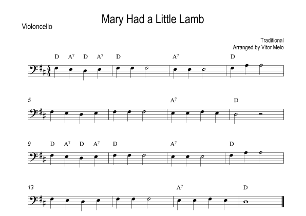Mary Had a Little Lamb (arr. Vitor Melo)