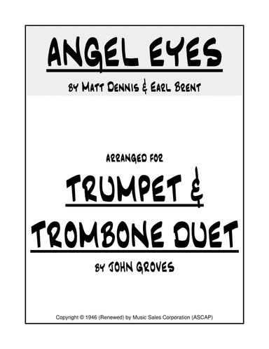 Angel Eyes (arr. John Groves)