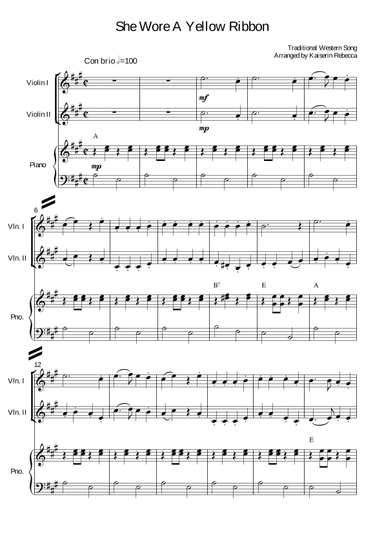 She Wore A Yellow Ribbon (arr. Kaiserin Rebecca)