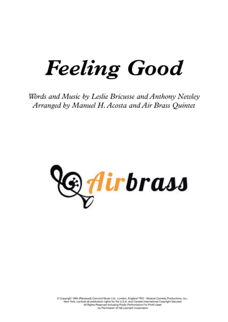Feeling Good (arr. Manuel H. Acosta, Air Brass Quintet)