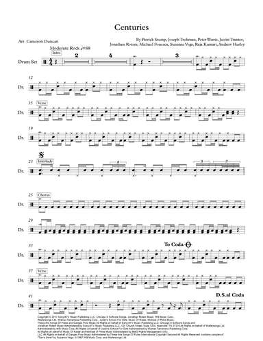 Centuries (arr. Cameron Duncan)