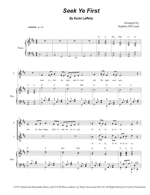 Seek Ye First (arr. Stephen DeCesare)