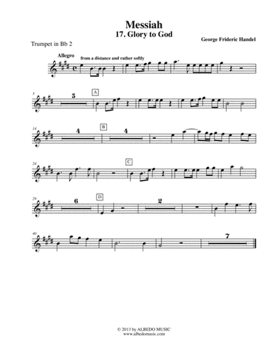 Handel Messiah - Trumpet in Bb 2 (Transposed Part), HWV 56 (arr. Doug Clyde)
