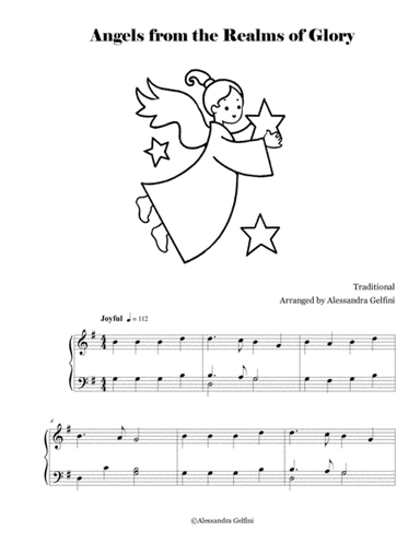 Angels from the Realms of Glory - Easy solo piano (arr. Alessandra Gelfini)