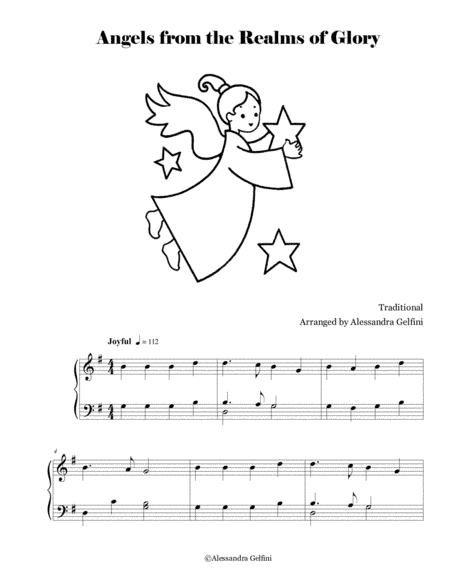 Angels from the Realms of Glory - Easy solo piano (arr. Alessandra Gelfini)