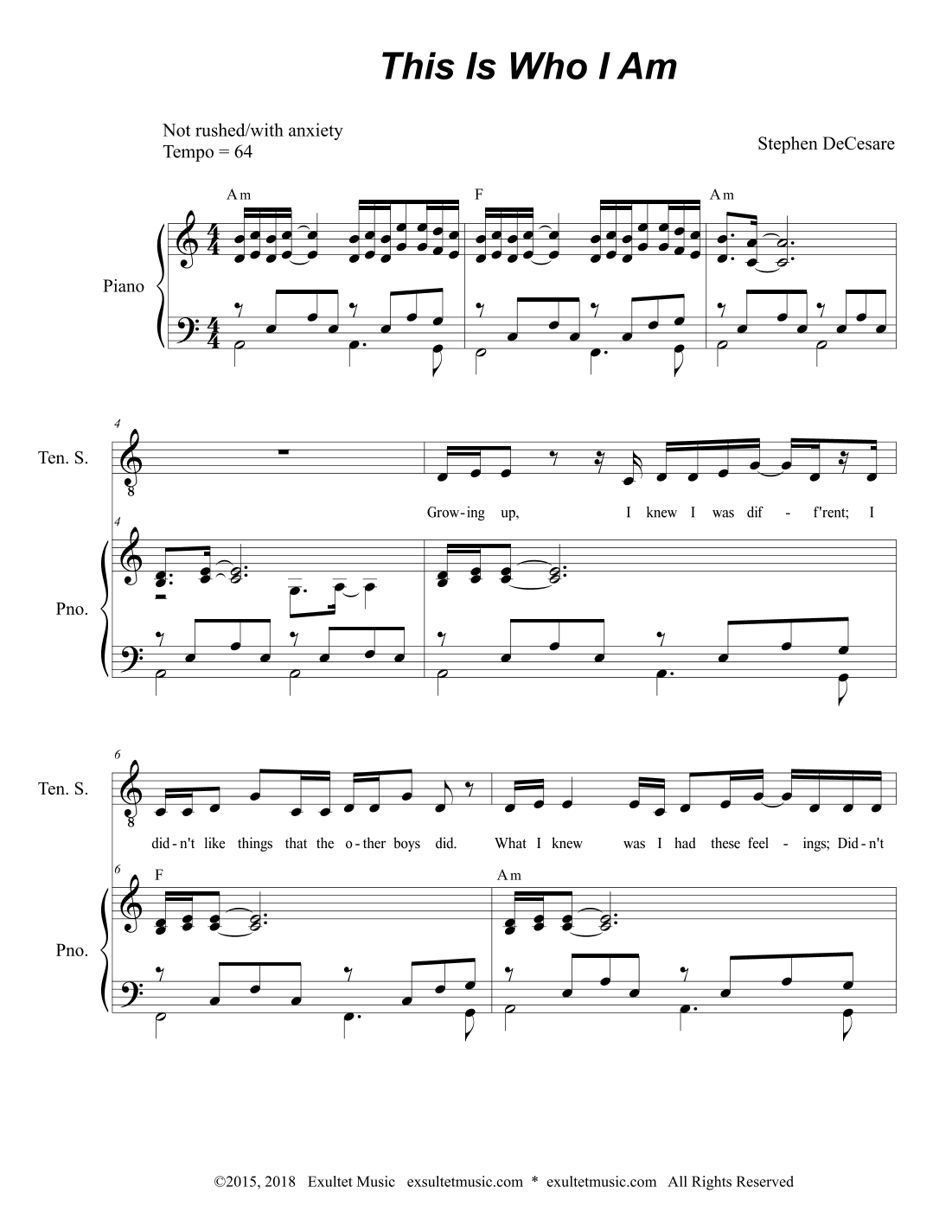 This Is Who I Am (Tenor solo and TTB)