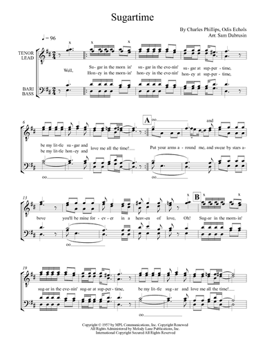 Sugartime (arr. Sam Dabrusin)