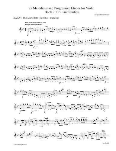 Mazas 75 Melodious & Progressive Etudes for Violin Book 2, No. 36 (arr. String Masters)