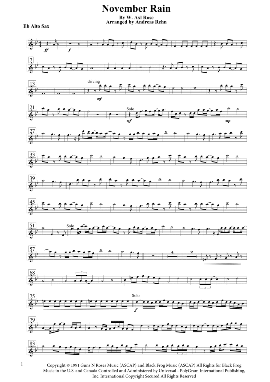 November Rain (arr. Andreas Rehn)