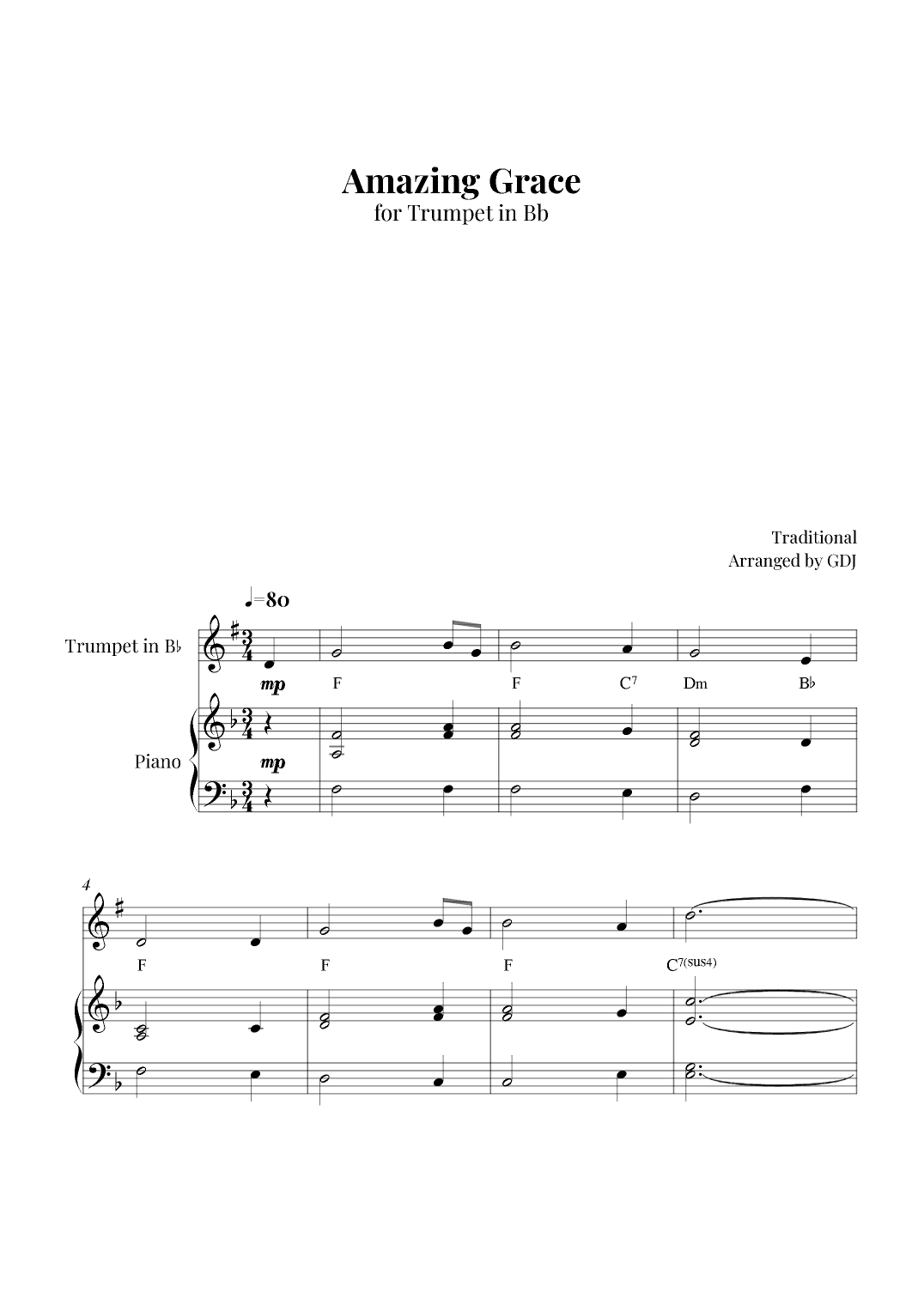 Amazing Grace (arr. GDJ)