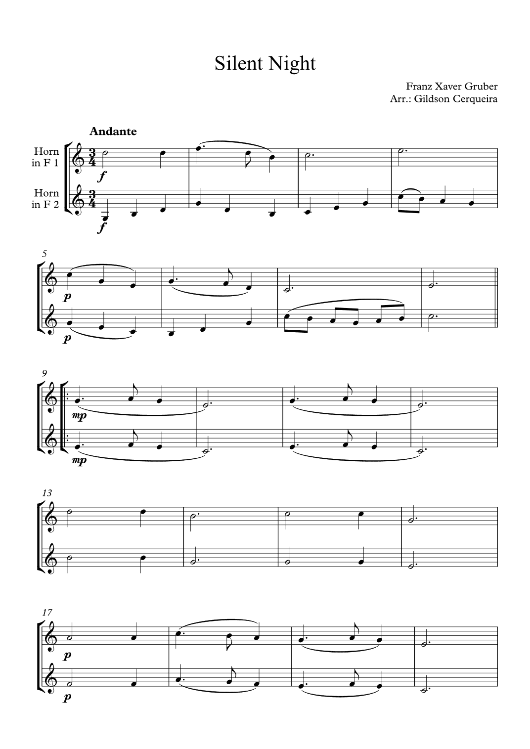 Silent Night (arr. Gildson Cerqueira)