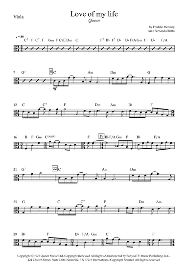 Love Of My Life (arr. Fernando Britto)