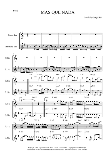 Mas Que Nada (arr. The Sheet Music Library)