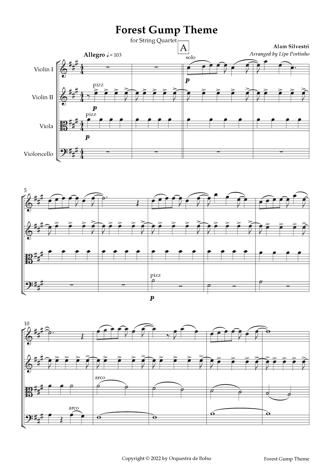 Forrest Gump - Main Title (feather Theme) (arr. Lipe Portinho)