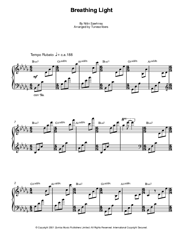 Breathing Light (arr. Tunescribers)