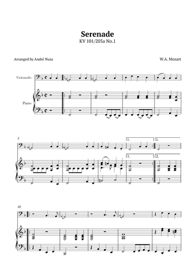 Serenade KV 101 250a No.1 (arr. André Nusa)