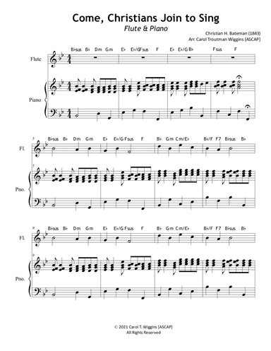 Come, Christians, Join to Sing (Flute & Piano) (arr. Carol Troutman Wiggins)