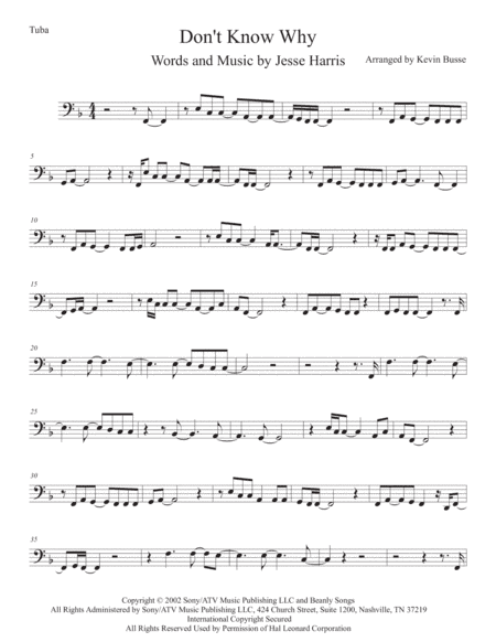 Don't Know Why (arr. Kevin Busse)