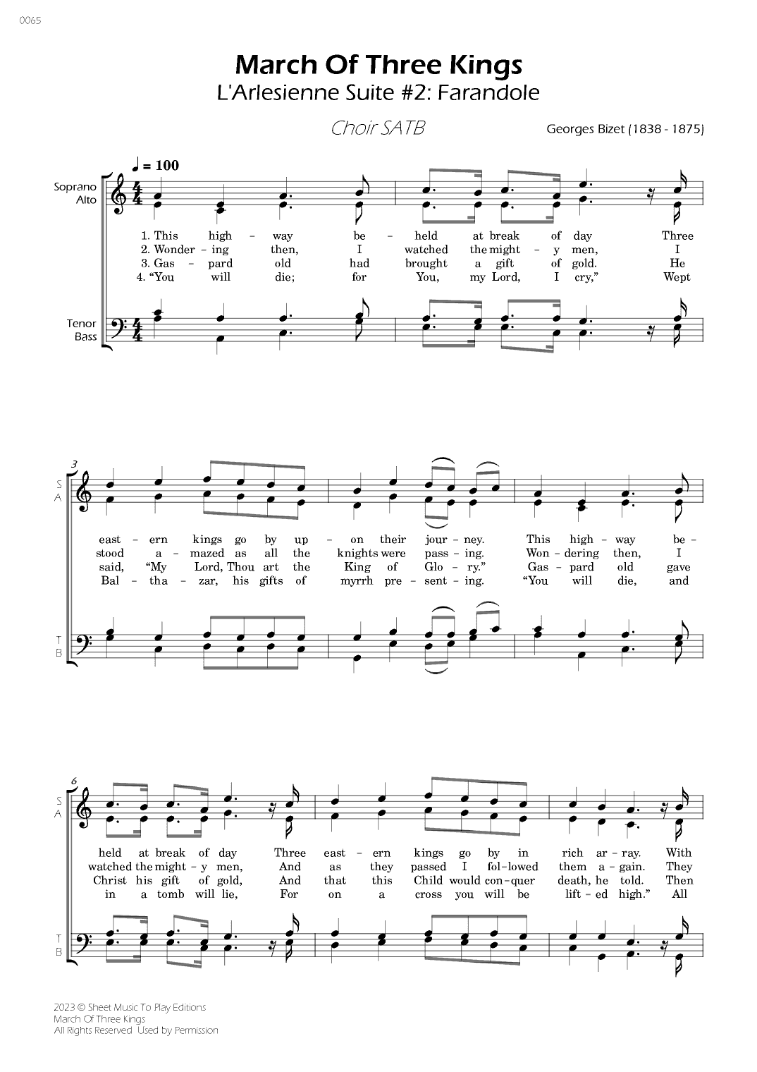 March Of Three Kings - Choir SATB (arr. César Madeira)