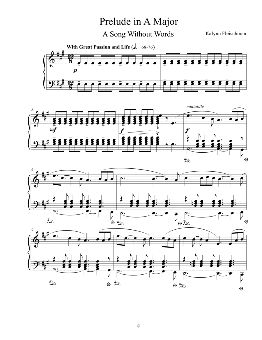 Prelude in A Major: A Song Without Words