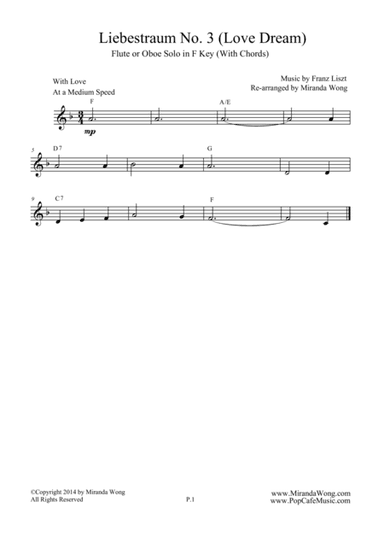 Liebestraum No.3 (Love Dream) - Romantic Easy Flute Music (arr. Miranda Wong)