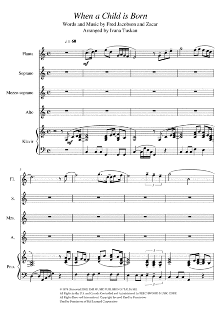 When A Child Is Born (arr. Ivana Tuskan)