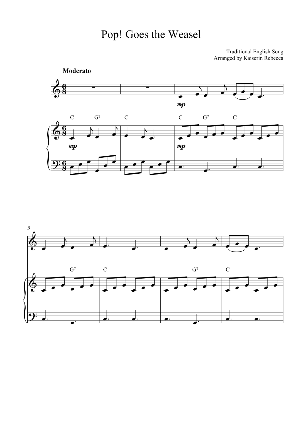 Pop! Goes the Weasel (arr. Kaiserin Rebecca)