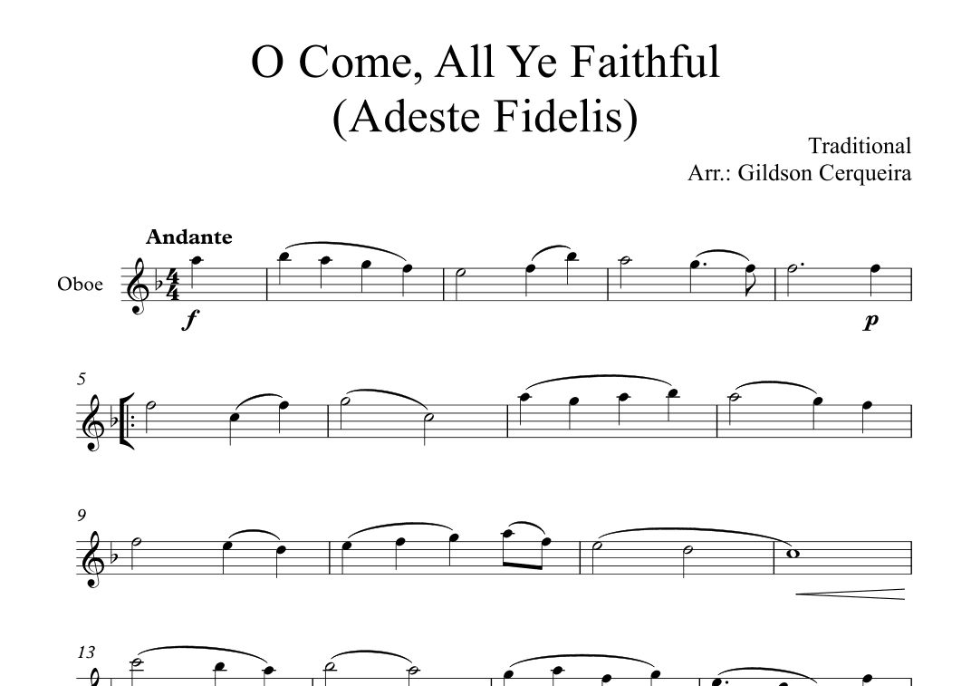 O Come, All Ye Faithful (Adeste Fidelis) (arr. Gildson Cerqueira)