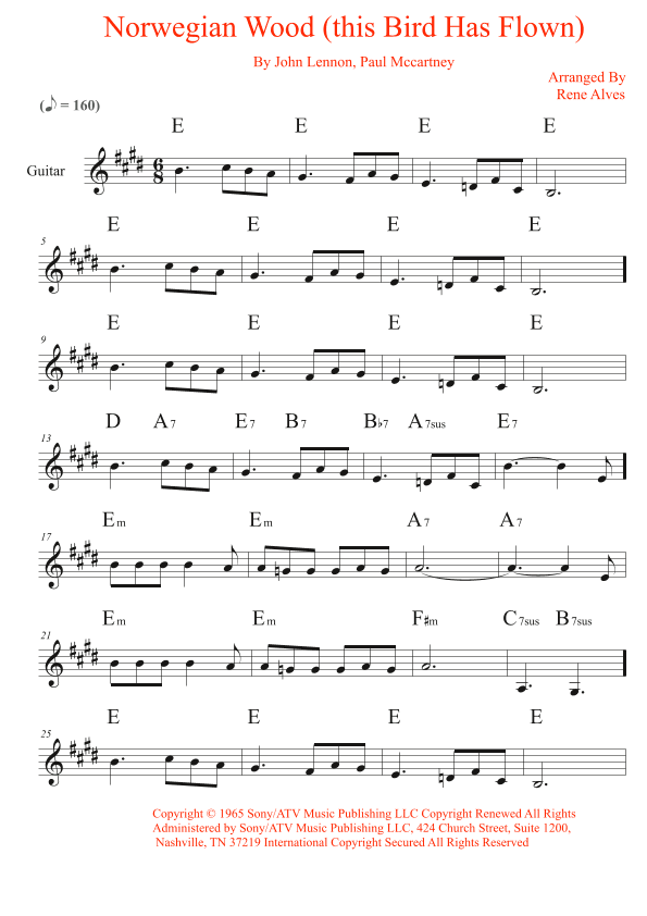 Norwegian Wood (this Bird Has Flown) (arr. Rene Alves)