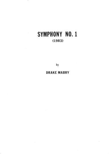 Symphony No. 1 (Complete) - Score Only
