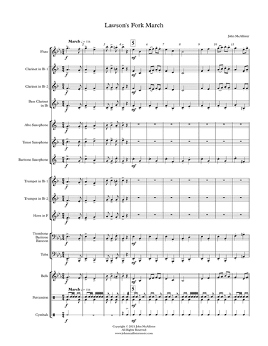 Lawson's Fork March - for young concert band