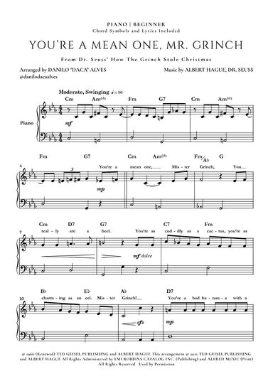 You're A Mean One, Mr. Grinch (arr. Danilo "Daca" Alves)