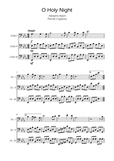 O Holy Night - Cello Trio (arr. Ygor Nunes)