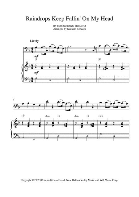 Raindrops Keep Fallin' On My Head (arr. Kaiserin Rebecca)