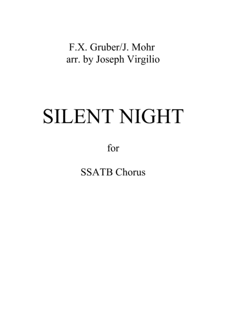 Silent Night for SSATB chorus (arr. Joseph Virgilio)