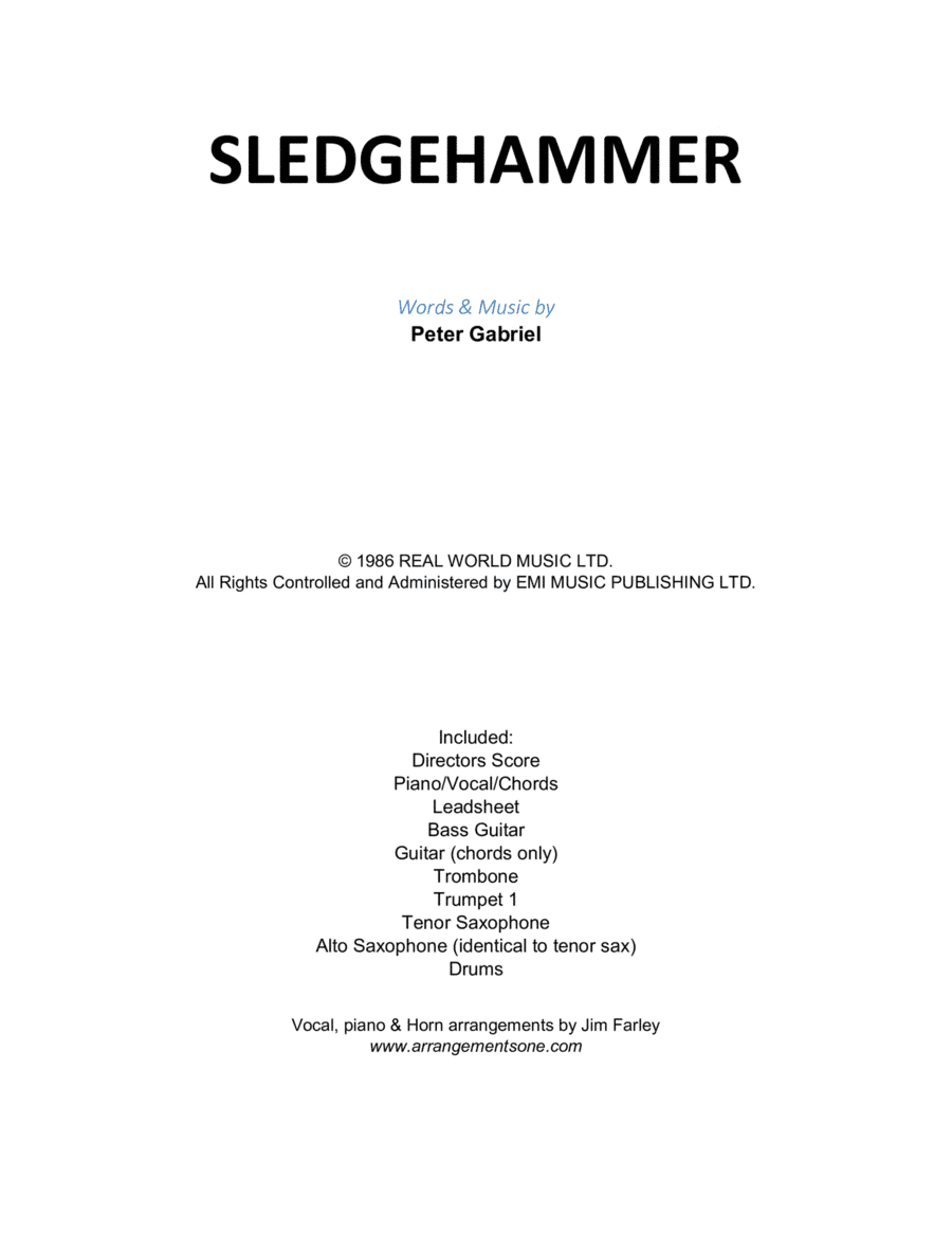 Sledgehammer (arr. Jim Farley www.arrangementsone.com)