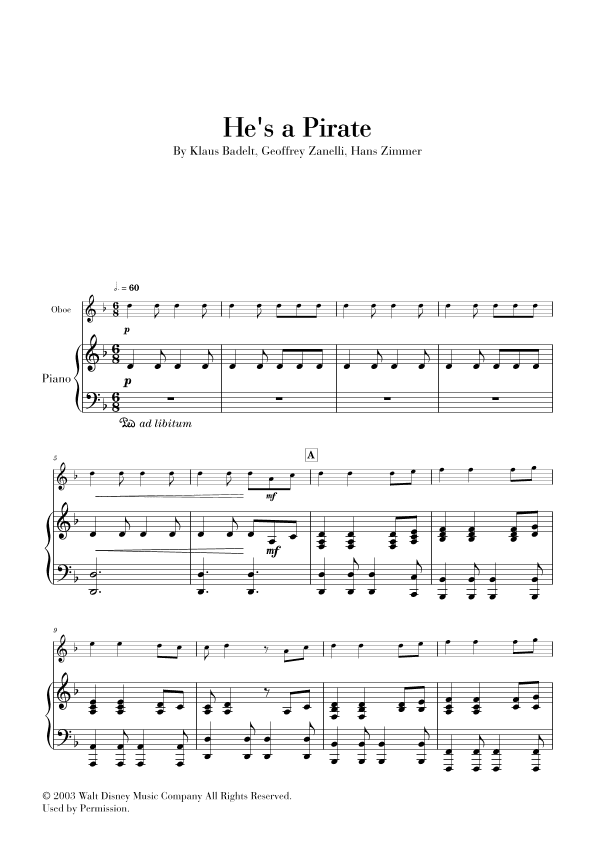 He's A Pirate (arr. Cadenza Editions)