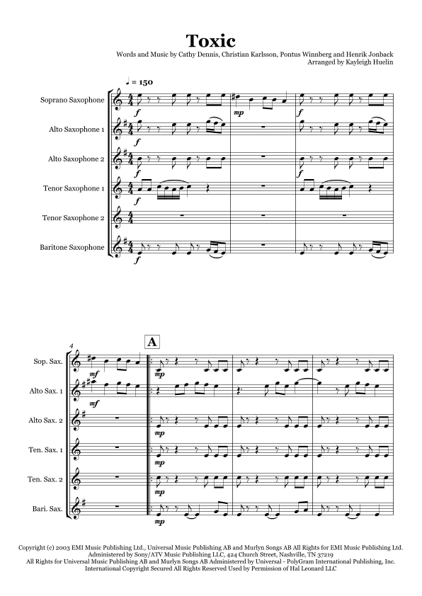 Toxic (arr. Kayleigh Huelin)