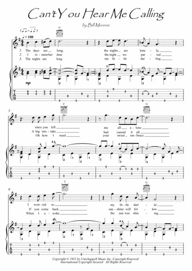 Can't You Hear Me Callin' (arr. PianoSheetNow)