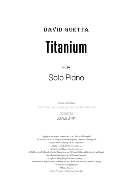 Titanium (arr. Joshua Jun S. Kim)