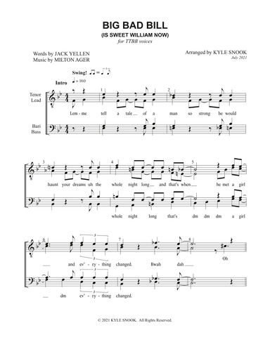 Big Bad Bill (Is Sweet William Now) (arr. Kyle Snook)