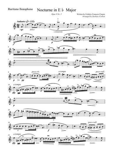 Nocturne Op 9 No 2 in Eb Major (arr. Zachary Corbett)