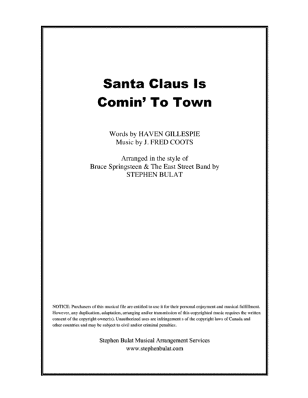 Santa Claus Is Comin' To Town (arr. Stephen Bulat)