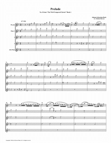 Prelude 08 from  Well-Tempered Clavier, Book 1 (Flute Quintet) (arr. Richard Byrnes)