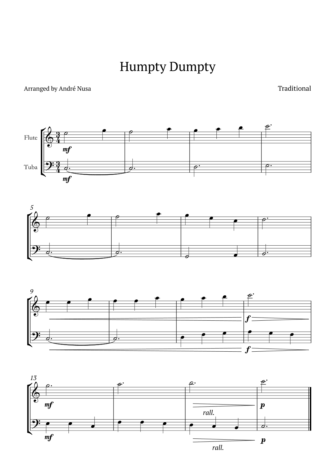 Humpty Dumpty (arr. André Nusa)