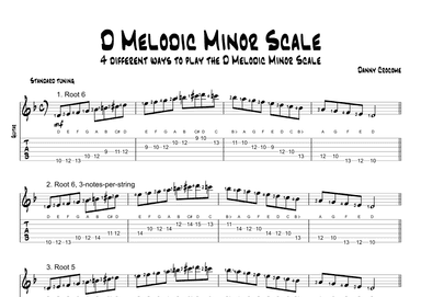D Melodic Minor Scale (4 Ways to Play)